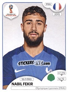 Sticker Nabil Fekir - Coppa del Mondo FIFA Russia 2018 - Panini