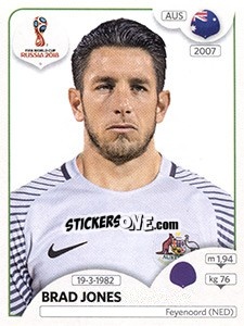 Figurina Brad Jones - Coppa del Mondo FIFA Russia 2018 - Panini