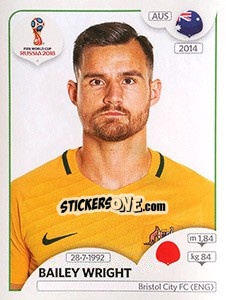 Figurina Bailey Wright - Coppa del Mondo FIFA Russia 2018 - Panini