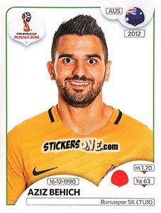 Sticker Aziz Behich - Coppa del Mondo FIFA Russia 2018 - Panini