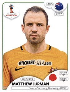 Sticker Matthew Jurman - Coppa del Mondo FIFA Russia 2018 - Panini