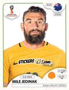 Cromo Mile Jedinak - Coppa del Mondo FIFA Russia 2018 - Panini