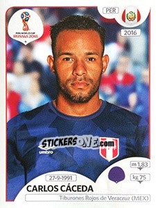 Cromo Carlos Cáceda - Coppa del Mondo FIFA Russia 2018 - Panini