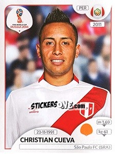 Figurina Christian Cueva - Coppa del Mondo FIFA Russia 2018 - Panini