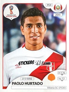 Cromo Paolo Hurtado - Coppa del Mondo FIFA Russia 2018 - Panini