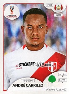 Cromo André Carrillo - Coppa del Mondo FIFA Russia 2018 - Panini