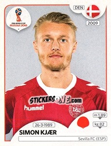 Figurina Simon Kjaer - Coppa del Mondo FIFA Russia 2018 - Panini