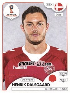 Sticker Henrik Dalsgaard - Coppa del Mondo FIFA Russia 2018 - Panini