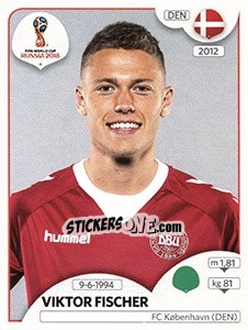 Cromo Viktor Fischer - Coppa del Mondo FIFA Russia 2018 - Panini