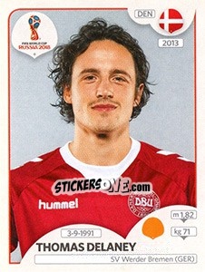 Figurina Thomas Delaney - Coppa del Mondo FIFA Russia 2018 - Panini