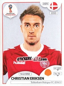 Cromo Christian Eriksen - Coppa del Mondo FIFA Russia 2018 - Panini