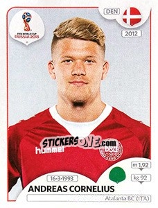 Figurina Andreas Cornelius - Coppa del Mondo FIFA Russia 2018 - Panini