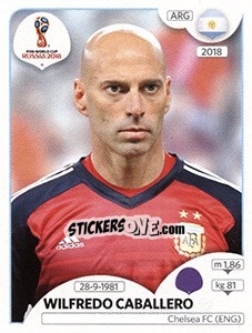 Figurina Willy Caballero - Coppa del Mondo FIFA Russia 2018 - Panini