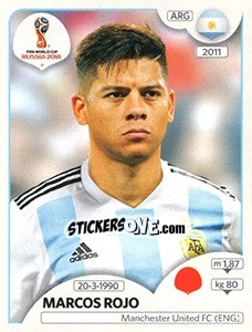 Figurina Marcos Rojo - Coppa del Mondo FIFA Russia 2018 - Panini