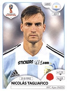 Figurina Nicolás Tagliafico - Coppa del Mondo FIFA Russia 2018 - Panini