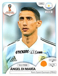 Sticker Ángel Di María - Coppa del Mondo FIFA Russia 2018 - Panini