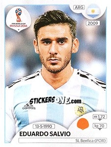 Sticker Eduardo Salvio - Coppa del Mondo FIFA Russia 2018 - Panini