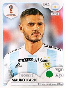 Sticker Mauro Icardi - Coppa del Mondo FIFA Russia 2018 - Panini