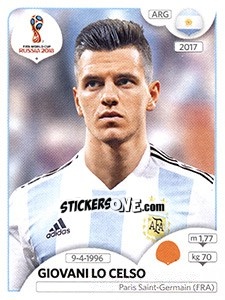 Figurina Giovani Lo Celso - Coppa del Mondo FIFA Russia 2018 - Panini