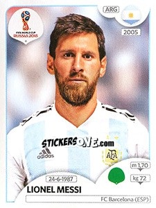 Sticker Lionel Messi - Coppa del Mondo FIFA Russia 2018 - Panini