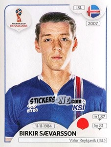 Cromo Birkir Sævarsson - Coppa del Mondo FIFA Russia 2018 - Panini