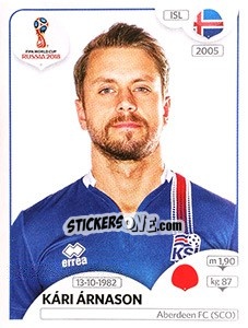 Sticker Kári Árnason - Coppa del Mondo FIFA Russia 2018 - Panini