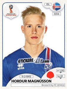 Cromo Hordur Magnússon - Coppa del Mondo FIFA Russia 2018 - Panini