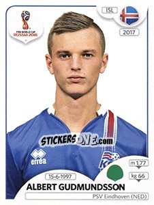 Figurina Albert Gudmundsson - Coppa del Mondo FIFA Russia 2018 - Panini