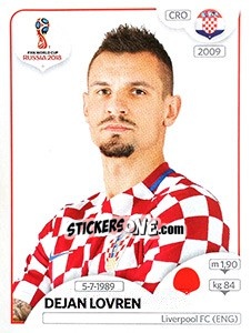 Figurina Dejan Lovren - Coppa del Mondo FIFA Russia 2018 - Panini