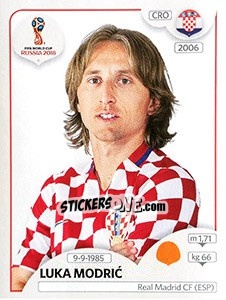 Sticker Luka Modric - Coppa del Mondo FIFA Russia 2018 - Panini