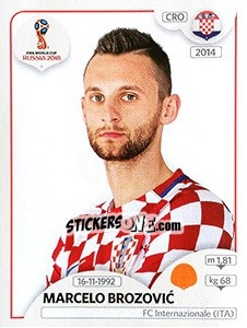 Sticker Marcelo Brozovic - Coppa del Mondo FIFA Russia 2018 - Panini