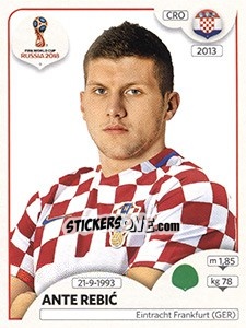Sticker Ante Rebic - Coppa del Mondo FIFA Russia 2018 - Panini