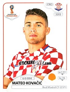 Sticker Mateo Kovacic - Coppa del Mondo FIFA Russia 2018 - Panini