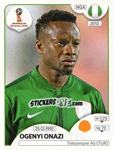 Sticker Ogenyi Onazi - Coppa del Mondo FIFA Russia 2018 - Panini