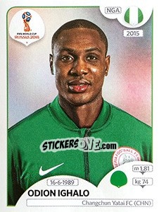 Sticker Odion Ighalo - Coppa del Mondo FIFA Russia 2018 - Panini