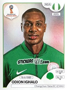 Figurina Odion Ighalo - Coppa del Mondo FIFA Russia 2018 - Panini