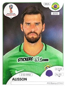 Sticker Alisson - Coppa del Mondo FIFA Russia 2018 - Panini