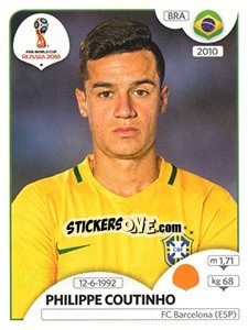 Sticker Philippe Coutinho - Coppa del Mondo FIFA Russia 2018 - Panini