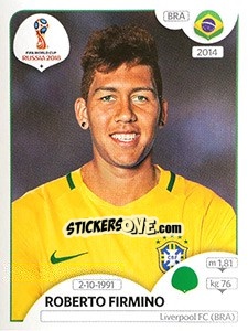 Figurina Roberto Firmino - Coppa del Mondo FIFA Russia 2018 - Panini