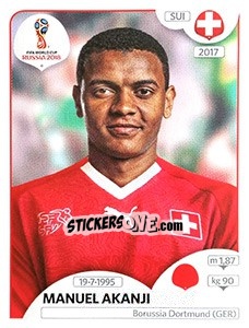 Figurina Manuel Akanji - Coppa del Mondo FIFA Russia 2018 - Panini