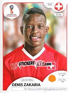 Sticker Denis Zakaria - Coppa del Mondo FIFA Russia 2018 - Panini