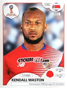 Sticker Kendall Waston - Coppa del Mondo FIFA Russia 2018 - Panini