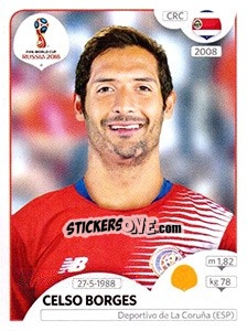 Sticker Celso Borges - Coppa del Mondo FIFA Russia 2018 - Panini