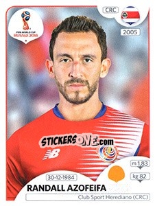 Cromo Randall Azofeifa - Coppa del Mondo FIFA Russia 2018 - Panini