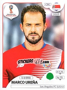 Sticker Marco Ureña - Coppa del Mondo FIFA Russia 2018 - Panini
