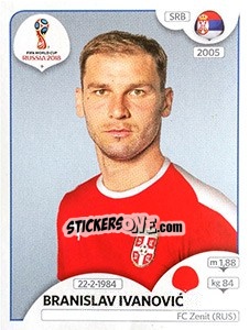 Sticker Branislav Ivanovic - Coppa del Mondo FIFA Russia 2018 - Panini