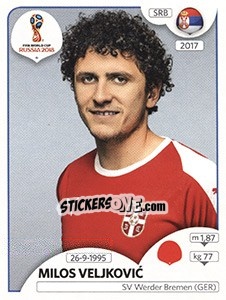 Sticker Miloš Veljkovic - Coppa del Mondo FIFA Russia 2018 - Panini