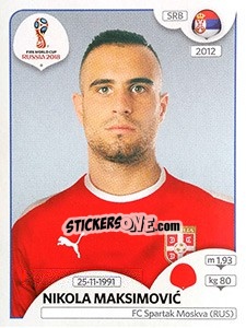 Figurina Nikola Maksimovic - Coppa del Mondo FIFA Russia 2018 - Panini