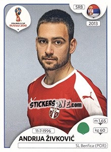 Sticker Andrija Živkovic - Coppa del Mondo FIFA Russia 2018 - Panini