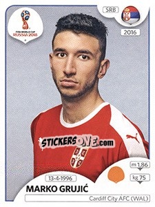 Sticker Marko Grujic - Coppa del Mondo FIFA Russia 2018 - Panini